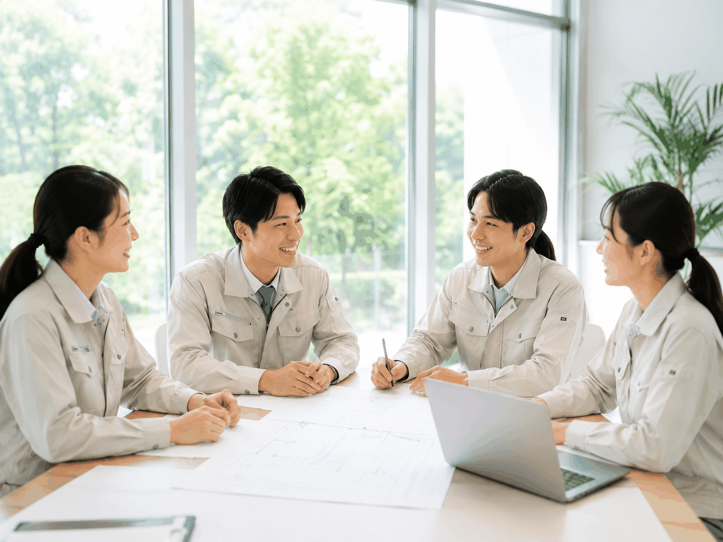 現場で作業する社員